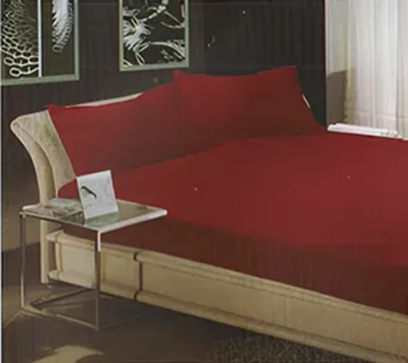 SABANA POLAR 2 PLAZAS DISEÑO LISO COLOR ROJO - 2