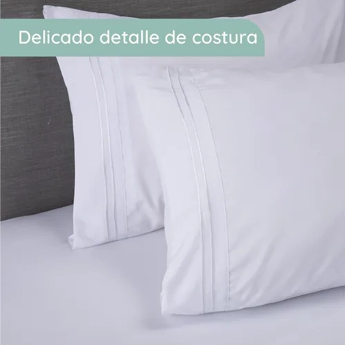 SABANA 1800 HOTEL ULTRA SUAVE FUNDA BORDADA 2 PLAZAS COLOR BLANCO - 5