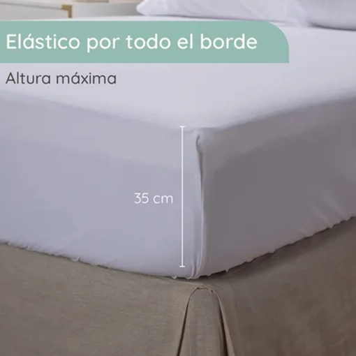 SABANA 1800 HOTEL ULTRA SUAVE FUNDA BORDADA 2 PLAZAS COLOR BLANCO - 6