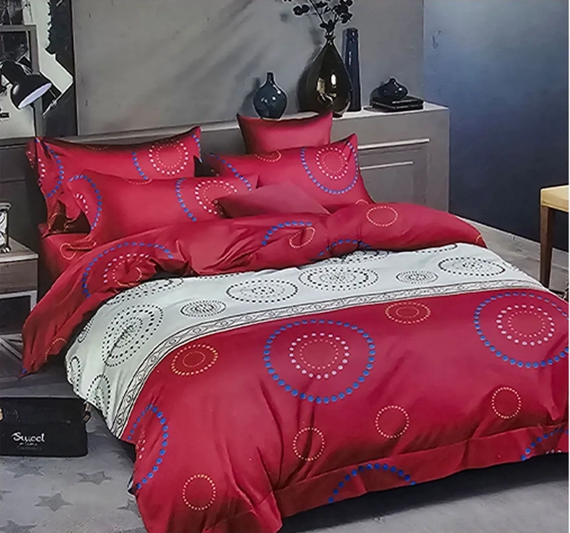SABANA 800 HILOS 2 PLAZAS ESTILO AMERICANO COLOR ROJO - 3