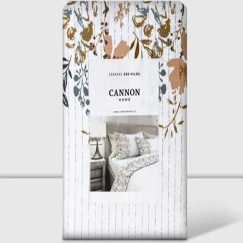 SABANAS EC CANNON 1.5 PLAZA 200 HILOS DISEÑO GLOW - 2