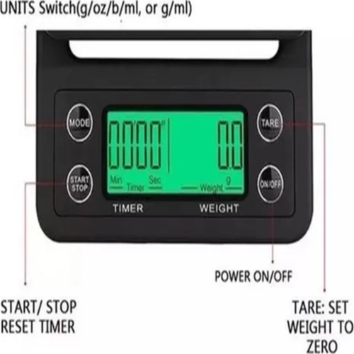 BALANZA ELECTRONICA COCINA 3KG TEMPORIZADOR COLOR NEGRO - 6