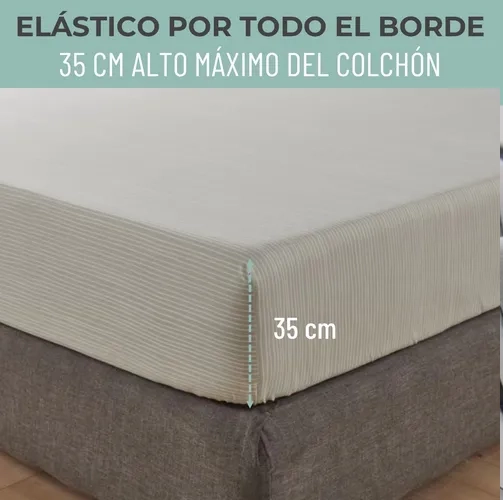 JUEGO SABANAS CASATUA RAYAS GRIS 1.5 PLAZA - 4