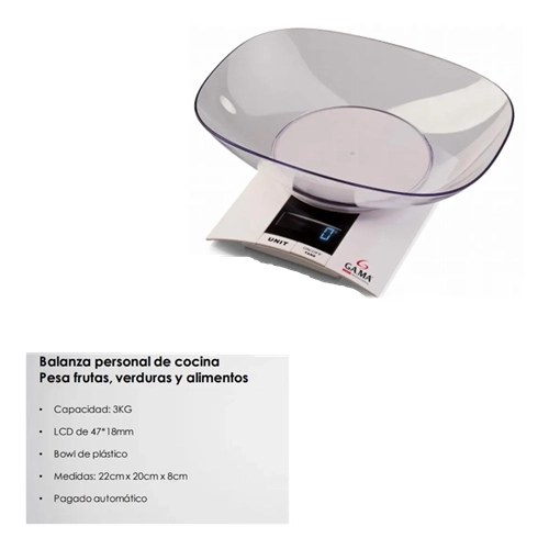 BALANZA COCINA GAMA SCK-500 3KG COLOR BLANCO - 3