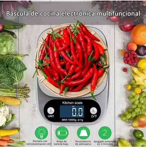 BALANZA ALIMENTOS DIGITAL COCINA 10KG - 4