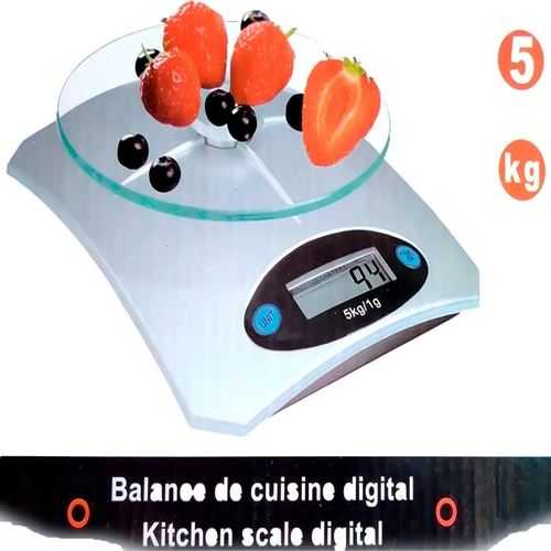 PESA ALIMENTOS COCINA DIGITAL 5KG COLOR GRIS - 8
