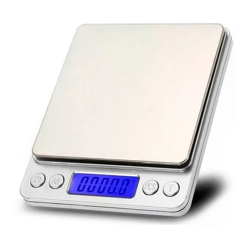 PESA GRAMERA JOYERIA COCINA 0.01G A 500G COLOR GRIS - 1