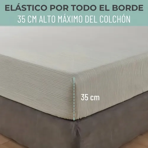 JUEGO SABANAS CASATUA ESTAMPADAS RAYAS SUPER KING COLOR GRIS - 4