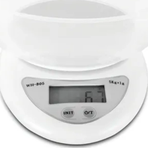 BALANZA COCINA DIGITAL CON BOWL 5KG COLOR BLANCO - 1