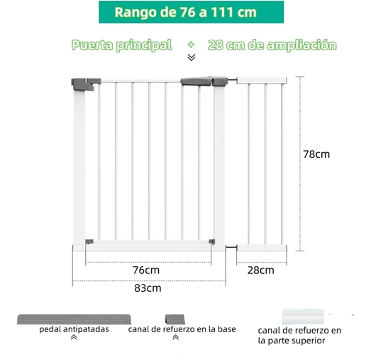 REJA SEGURIDAD ESCALERA PUERTA BEBE 104-111CM - 2