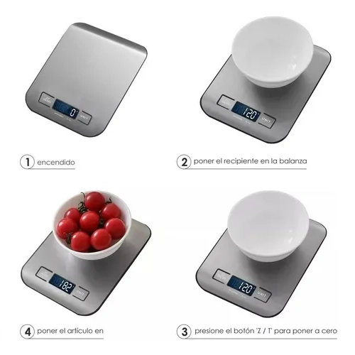 PESA DIGITAL COCINA ACERO INOXIDABLE 5KG - 3