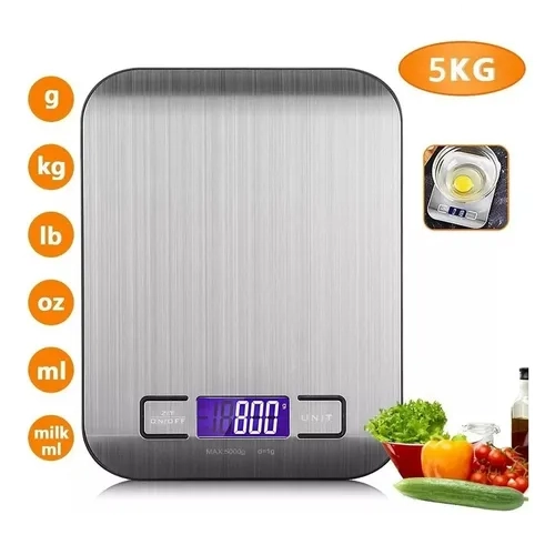 PESA DIGITAL COCINA ACERO INOXIDABLE 5KG - 4