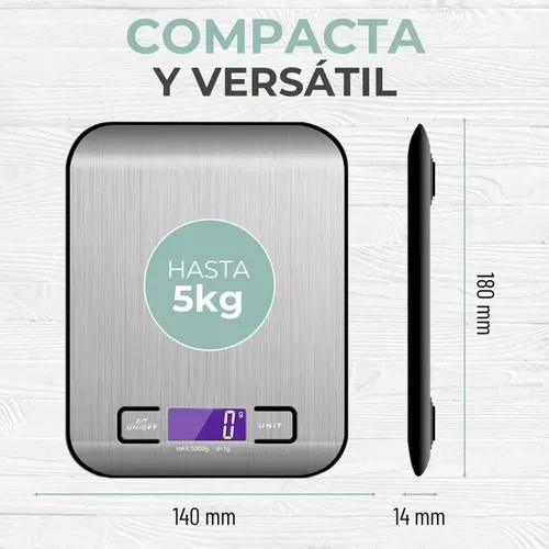 PESA DIGITAL COCINA ACERO INOXIDABLE 5KG - 5