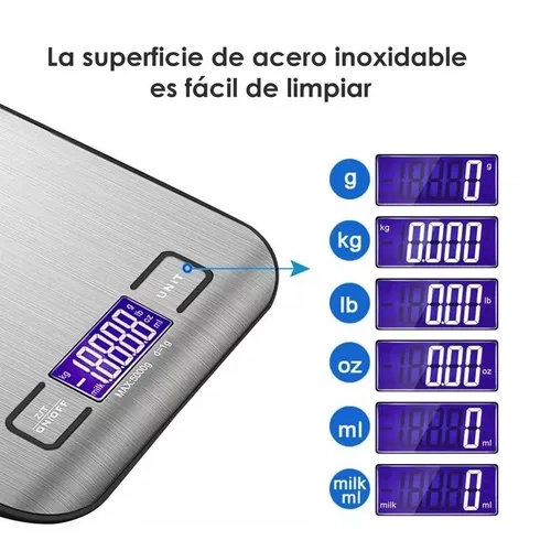 PESA DIGITAL COCINA ACERO INOXIDABLE 5KG - 6