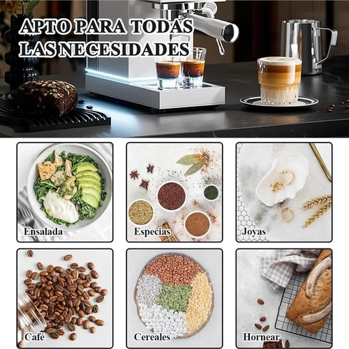 BASCULA DIGITAL COCINA CAFE  3KG CON TEMPORIZADOR COLOR NEGRO - 8