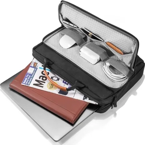 FUNDA BOLSO NOTEBOOK MACBOOK 13 A 16 IMPERMEABLE COLOR NEGRO - 6