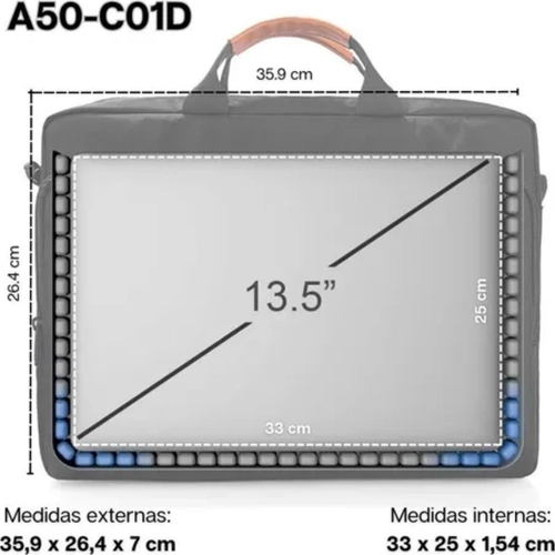 FUNDA BOLSO NOTEBOOK MACBOOK 13 A 16 IMPERMEABLE COLOR NEGRO - 7