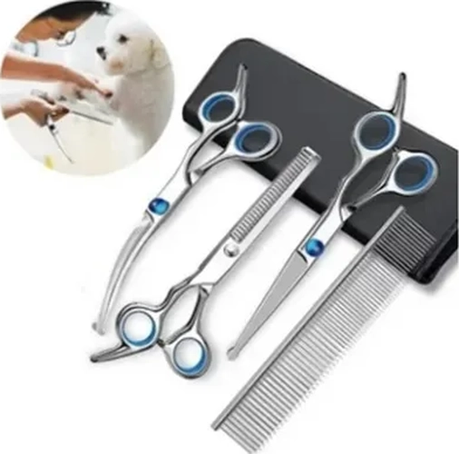 KIT TIJERAS ASEO PROFESIONAL ACERO INOX PERROS - 1