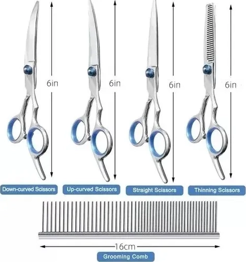KIT TIJERAS ASEO PROFESIONAL ACERO INOX PERROS - 4