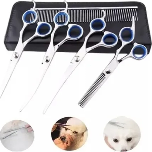 KIT TIJERAS ASEO PROFESIONAL ACERO INOX PERROS - 6