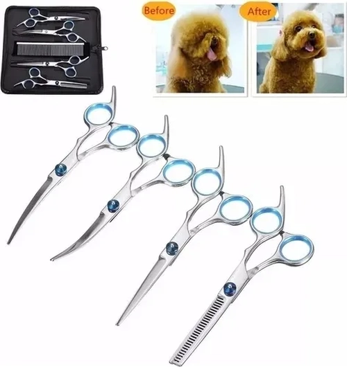 KIT TIJERAS ASEO PROFESIONAL ACERO INOX PERROS - 7