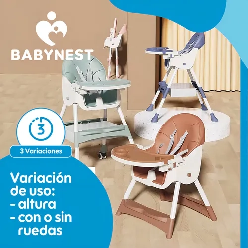 SILLA COMER SOFT BABYNEST PORTATIL 2 EN 1 CON RUEDAS - 5