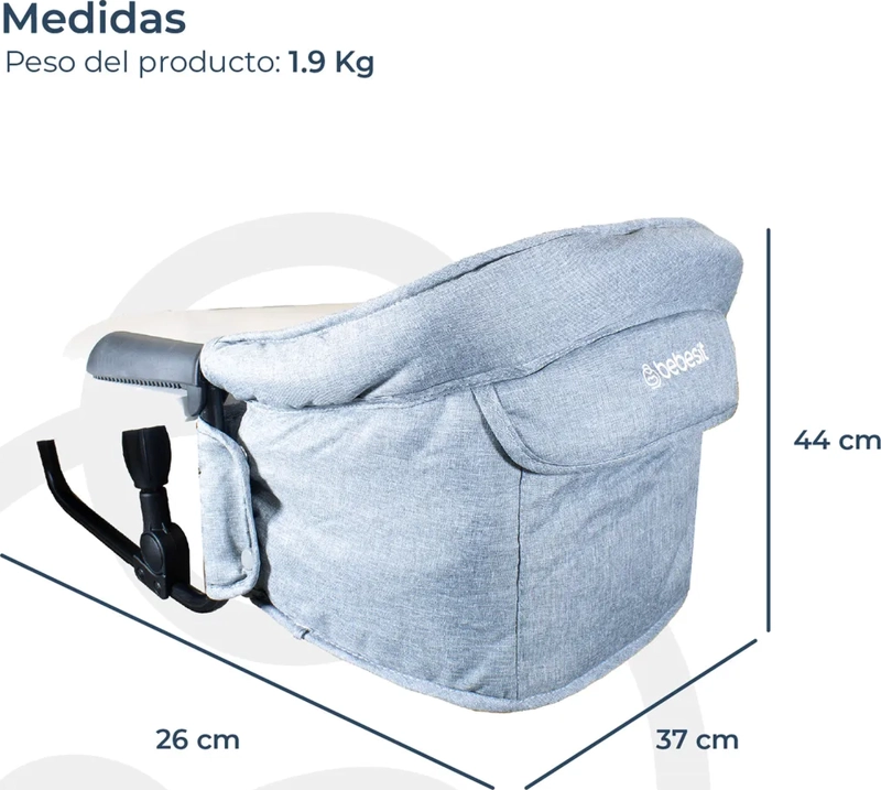 SILLA COMER EAT & BEAR PORTABLE COLOR GRIS - 8