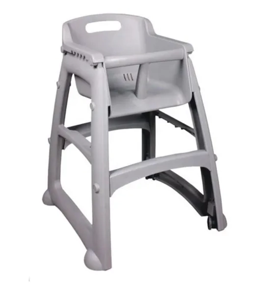 SILLA BEBE  CON RUEDAS Y BANDEJA COLOR GRIS - 1