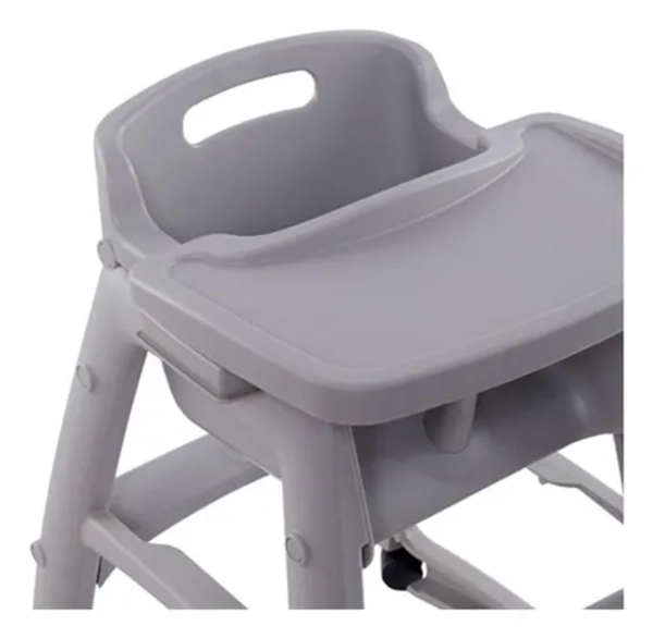 SILLA BEBE  CON RUEDAS Y BANDEJA COLOR GRIS - 2