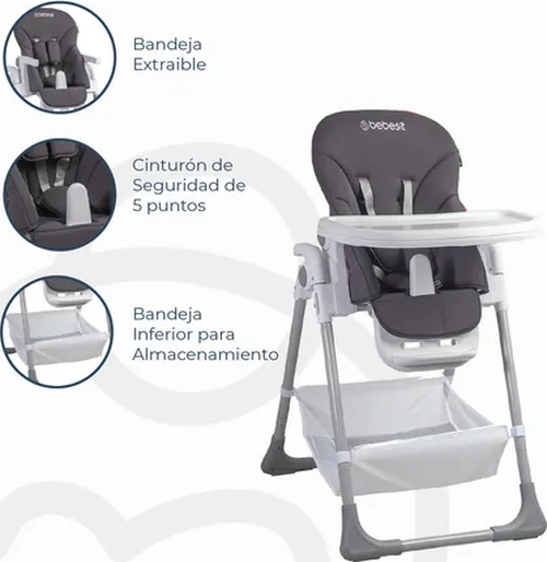 SILLA COMER SNACK LX BEBESIT COLOR GRIS - 4