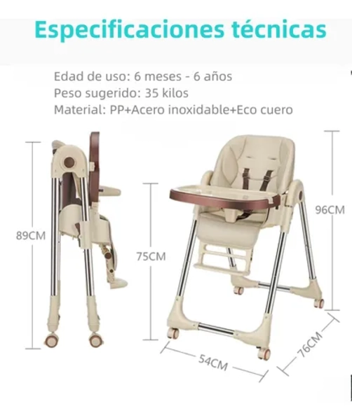 SILLA COMER MULTIPOSICIONES LUBABYCAS COLOR VERDE - 1