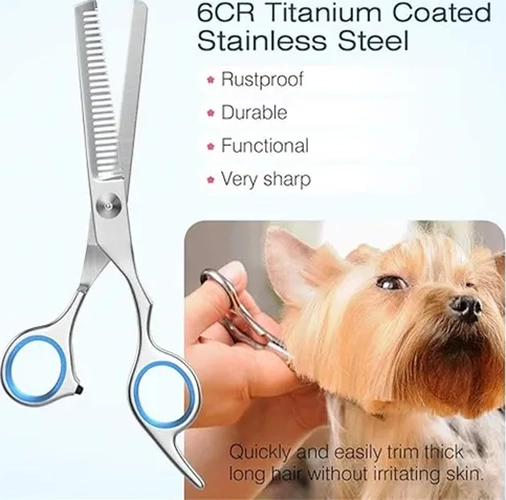 SET TIJERAS PELUQUERIA CANINA PERROS X4 - 6
