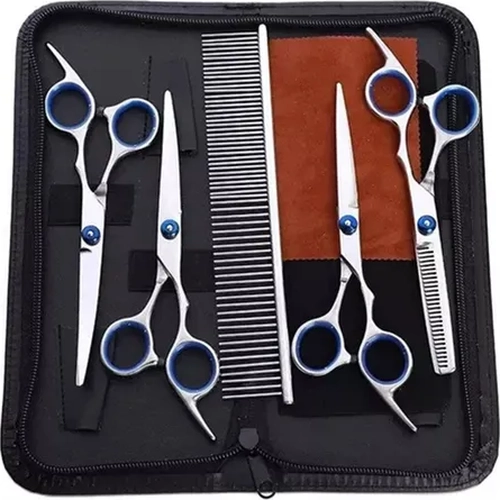 SET TIJERAS PELUQUERIA CANINA PERROS X4 - 7