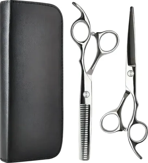 KIT TIJERA ENCRESPADORA + FILO NAVAJA BARBERIA - 1