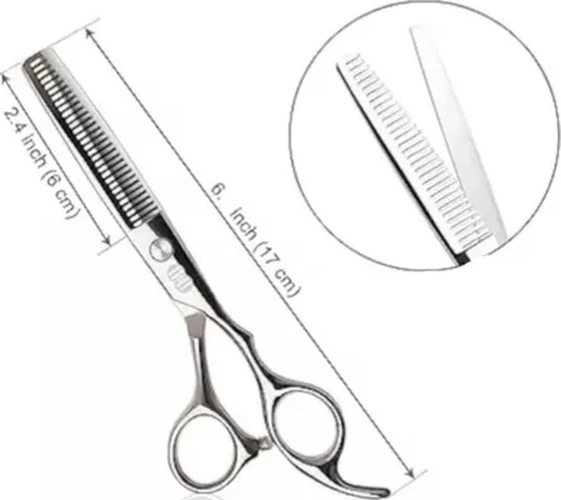 KIT TIJERA ENCRESPADORA + FILO NAVAJA BARBERIA - 8