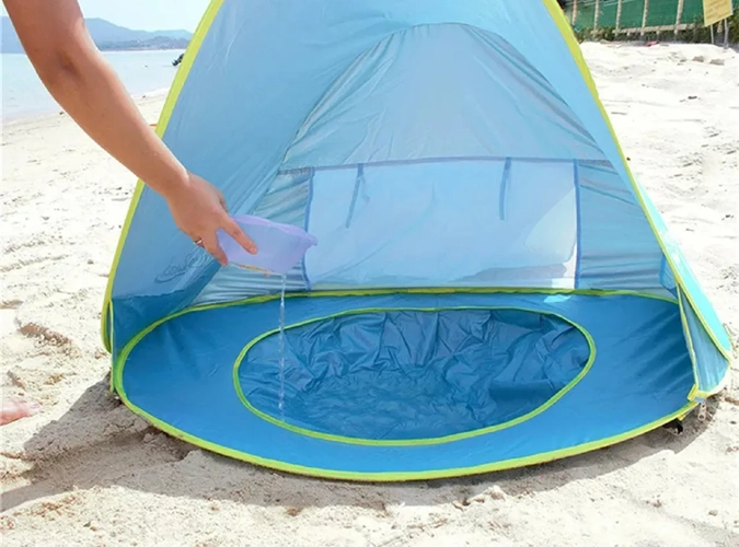 TIENDA PLAYA BEBE  PISCINA 2 EN 1 CELESTE - 1
