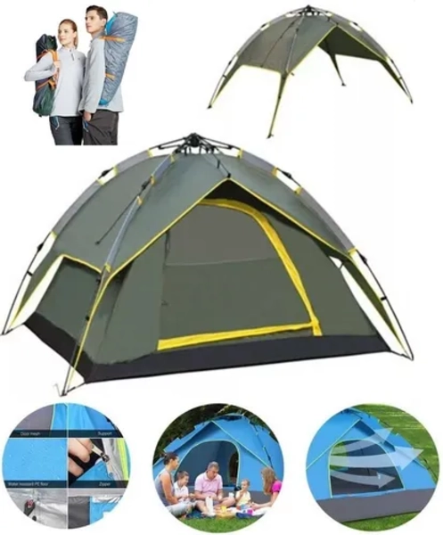 CARPA AUTOMATICA 4 PERSONAS DOBLE CAPA VERDE - 1