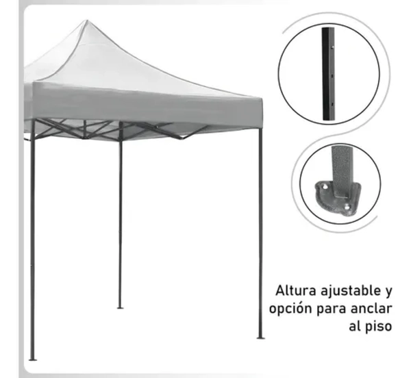 LONA CARPA REPUESTO TOLDO PLEGABLE 2X2 BLANCO - 3