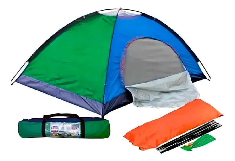 CARPA GLAMPING 3 PERSONAS 200X150 COLOR VERDE - 2