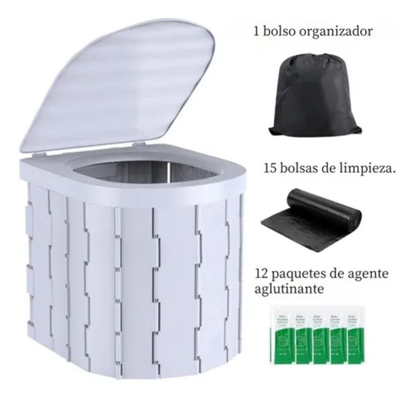CARPA CASETA BAÑO VESTIDOR PORTATIL + INODORO - 3