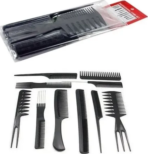 PACK TIJERAS FILO NAVAJA + ENTRESACADORA + 10 PEINETAS - 3