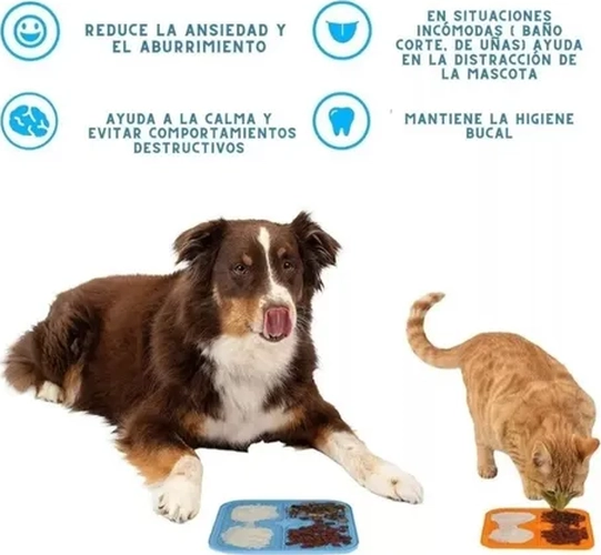 LICK MAT ALFOMBRA INTERACTIVA MASCOTAS COLOR AZUL - 7