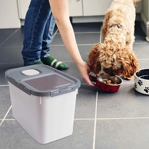 CONTENEDOR ALIMENTO MASCOTAS HERME TICO COLOR GRIS - 3