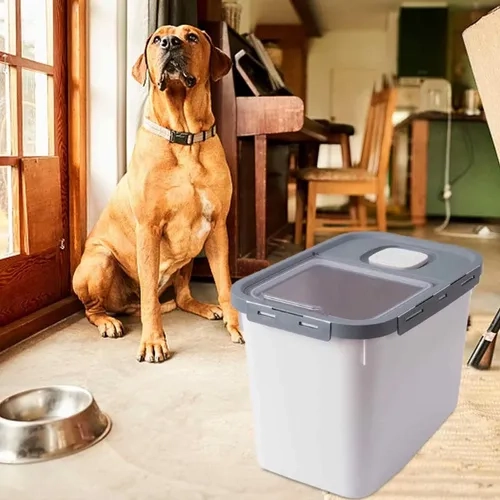 CONTENEDOR ALIMENTO MASCOTAS HERME TICO COLOR GRIS - 4