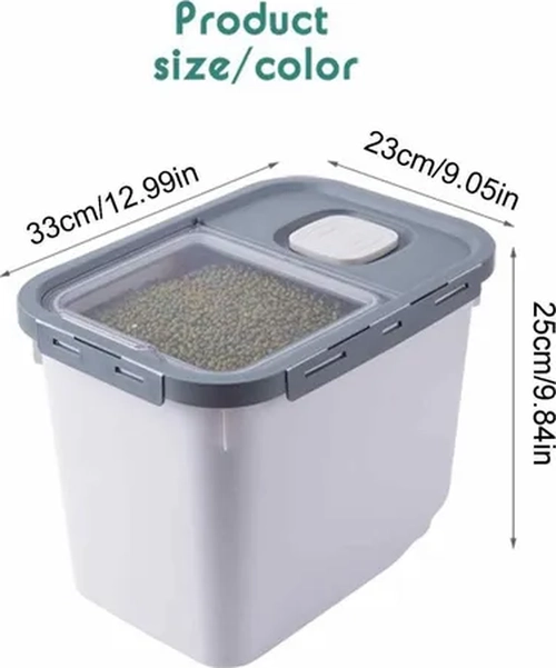 CONTENEDOR ALIMENTO MASCOTAS HERME TICO COLOR GRIS - 6