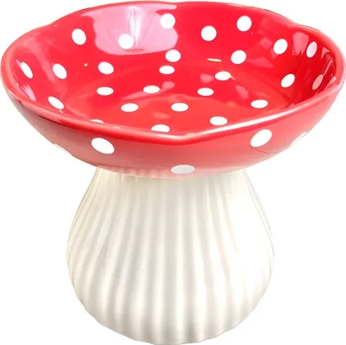 PLATO ELEVADO CERAMICA LUNARES MASCOTAS - 1