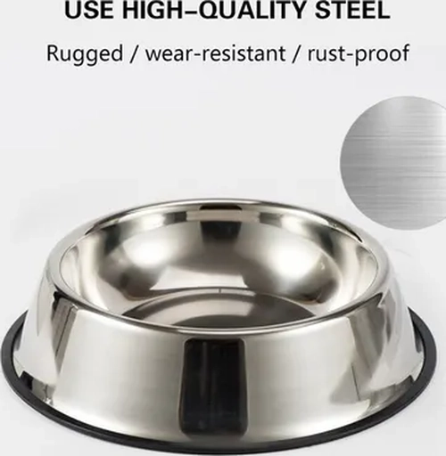 PLATO ACERO INOXIDABLE MASCOTAS 12CM TALLA S COLOR PLATA - 5