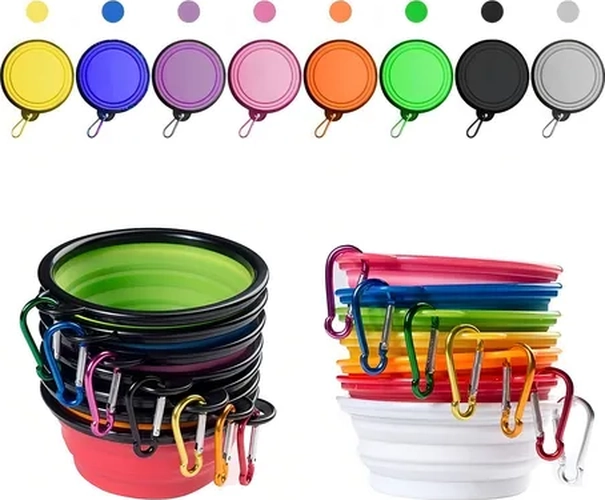 PLATO GOMA PLEGABLE PORTATIL MASCOTAS COLOR NEGRO - 3
