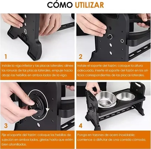 COMEDERO-BEBEDERO ALTURA AJUSTABLE MASCOTAS - 2