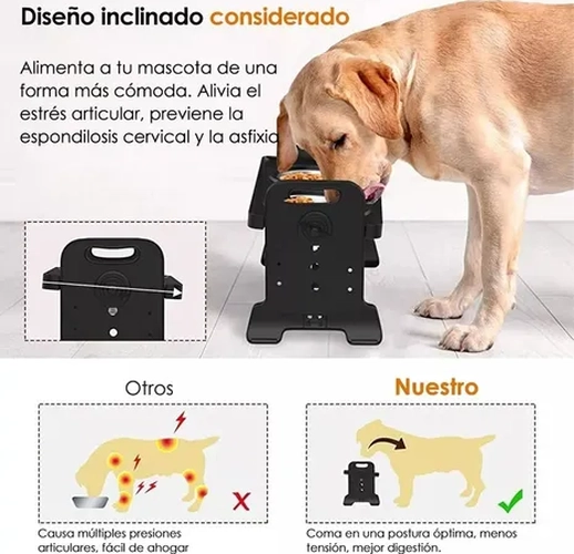 COMEDERO-BEBEDERO ALTURA AJUSTABLE MASCOTAS - 4